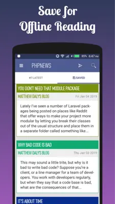 PHPNews android App screenshot 2